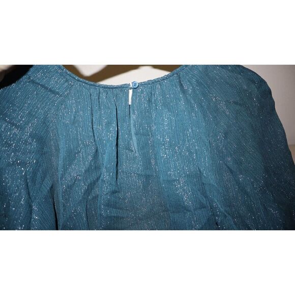 Kenzo 2TO172 5HA 73 Women's Sz 40 Deep Jade Sheer Layered Ruffle Blouse $325+ - Picture 10 of 13